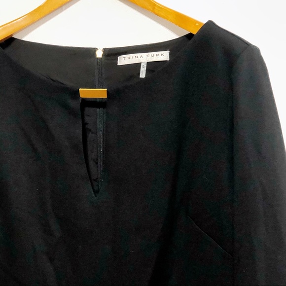 Trina Turk Dresses & Skirts - Trina Turk Black Dress Gold keyhole Ctr 14